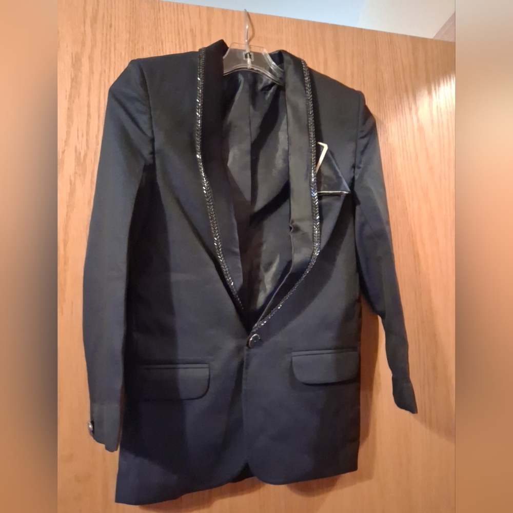 Boys Carven Designer Concepts Suit Coat Jacket Navy Sequence 27 Long Sz 12